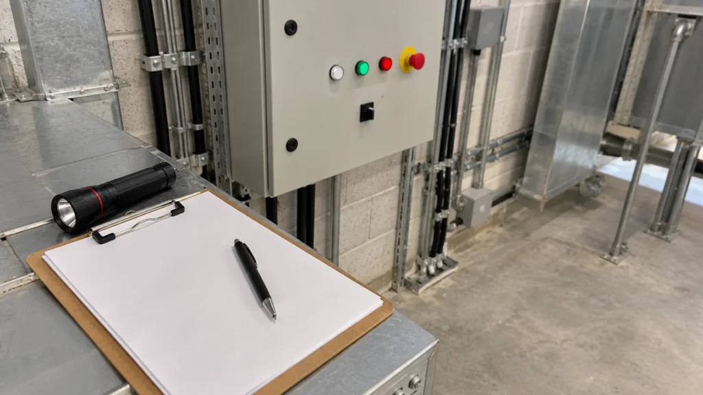 What should a smoke ventilation commissioning checklist include